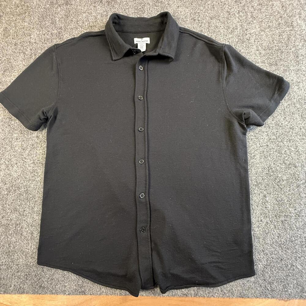 Daniel Hechter Mens Black Short Sleeve Button Up Shirt XL RN75343 #1769